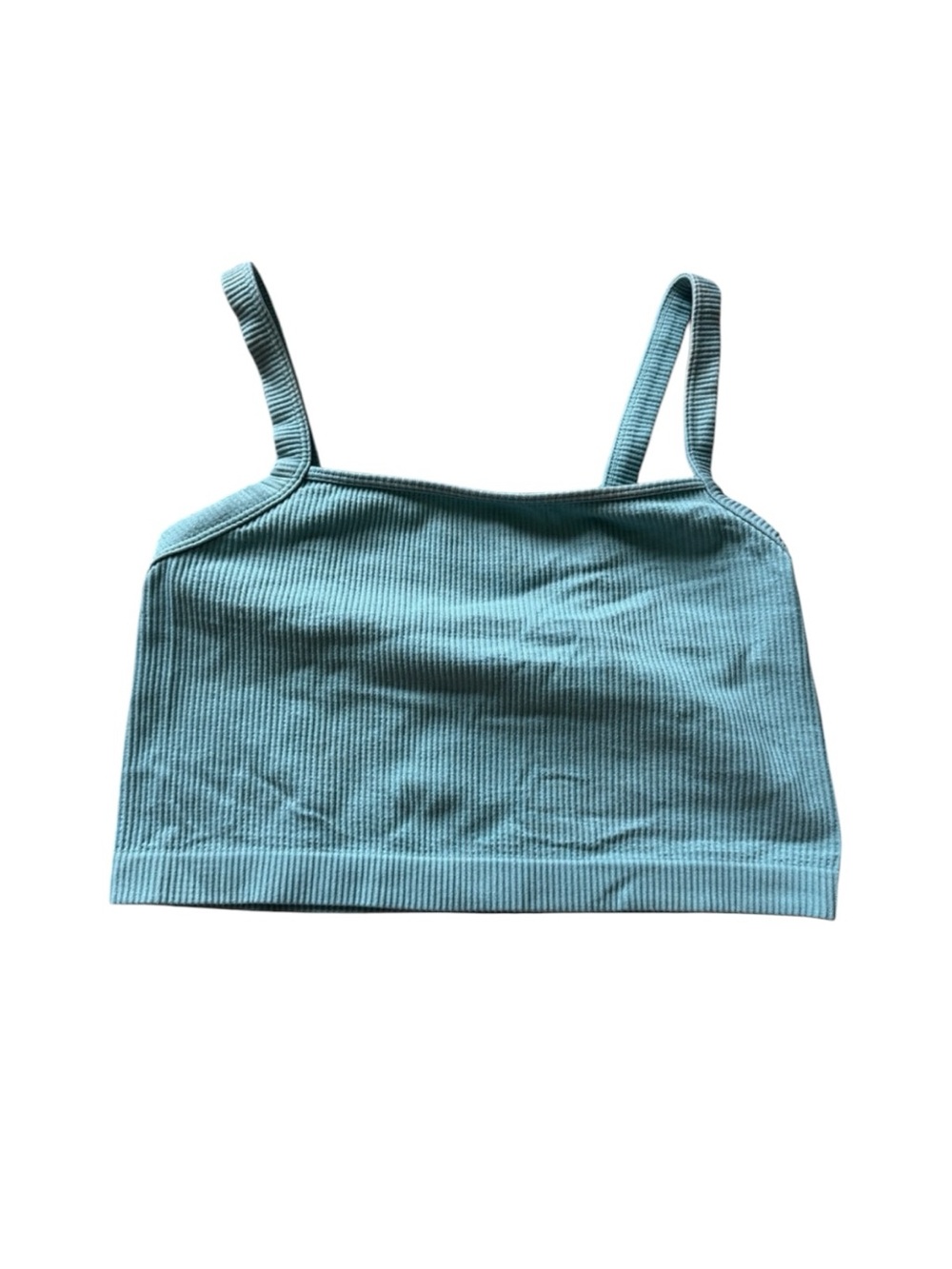 Colsie Ribbed Turquoise Bra Top - Picture 2 of 3